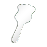 Hand glass mirror beveled art deco 13x28cm