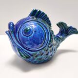 Rimini Blue Ceramic Fish Money Box by Bitossi, Italy