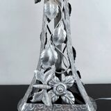 Important Art Deco Wrought Iron Lamp, by Bartelemie, France, Circa 1925