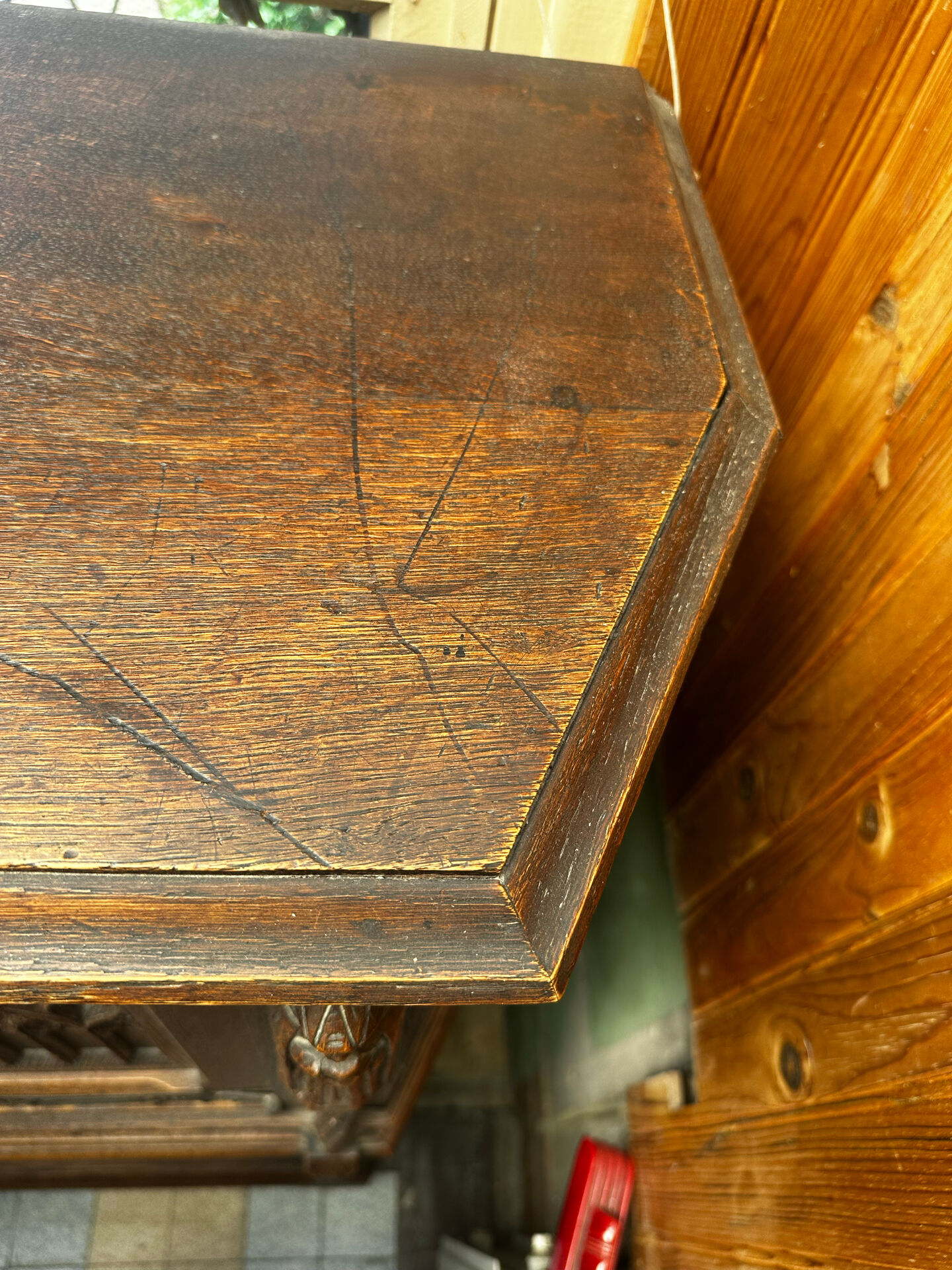Gothic Buffet Cabinet in Carved Oak, 19th Century