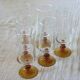 6 vintage brown footed champagne flutes in very good condition
