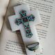 Benedictine Cross in Onyx and cloisonné enamel