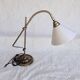 Articulated Daylight desk lamp with magnifying glass and clamp – Aged brass finish