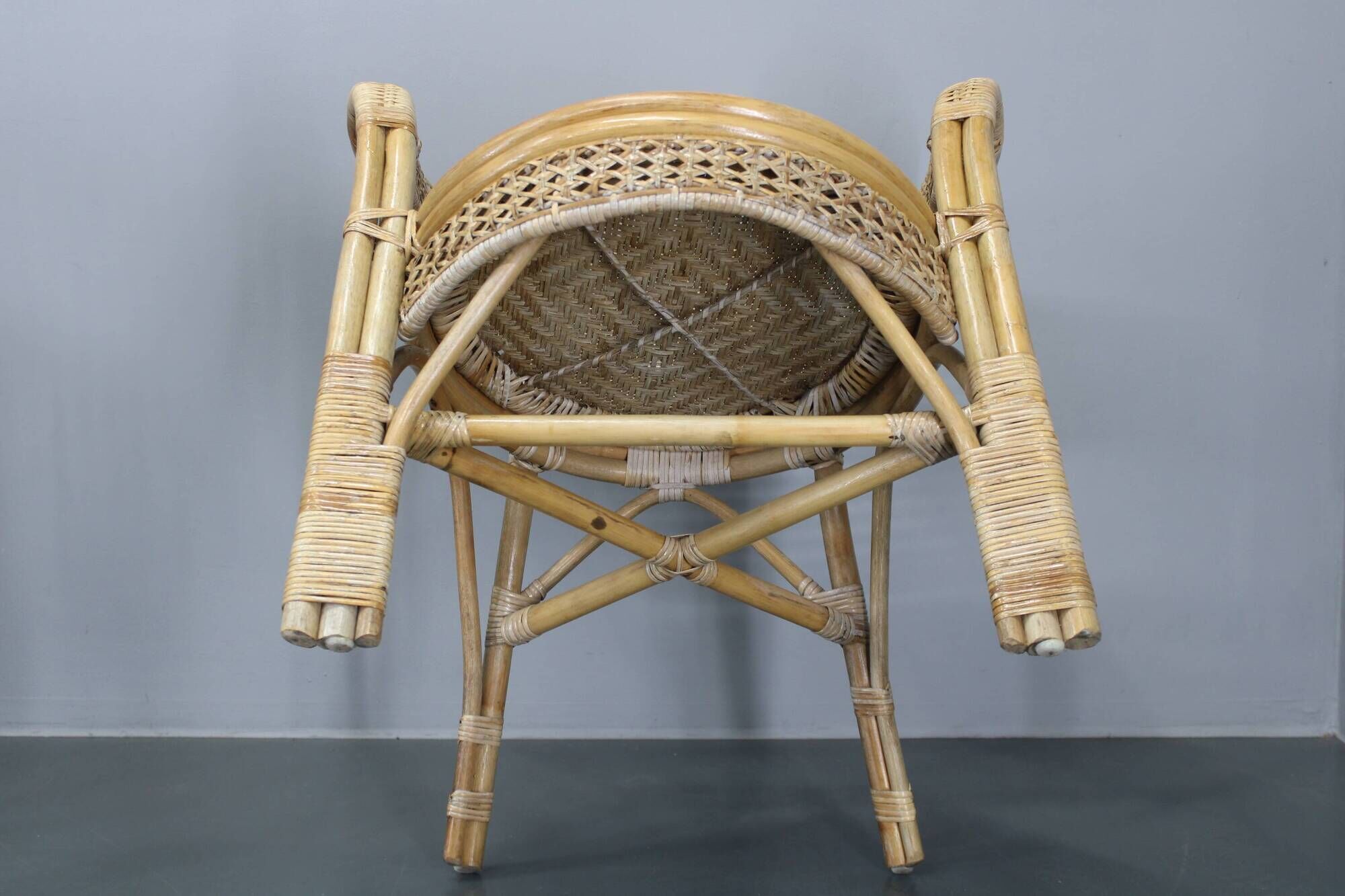 1970s Set of Four Rattan Chairs, Italy