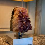 Lamp metal and amethyst circa 1980
