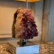 Lamp metal and amethyst circa 1980
