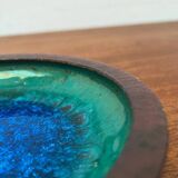 Ashtray or bowl in brutalist studio pottery by Gerhard Liebenthron, mid-century, 1960s, 1968.