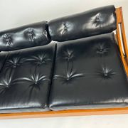 Vintage leather sofa daybed GS 195 by Gianni Songia for Sormani