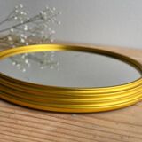 Vintage round gold mirror