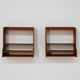 Wall-mounted teak bedside tables Scandinavia 1960s