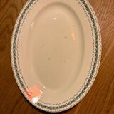 Plat de service ancien faïence bourgeois