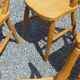 Set of 4 chairs and 1 armchair in mountain style.