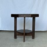 Pedestal table or small octagonal side table quadripod base with modernist spacer