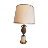 1970s old brass pineapple and gold metal lamp