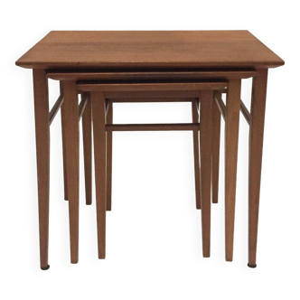 Series of 3 Scandinavian teak nesting tables