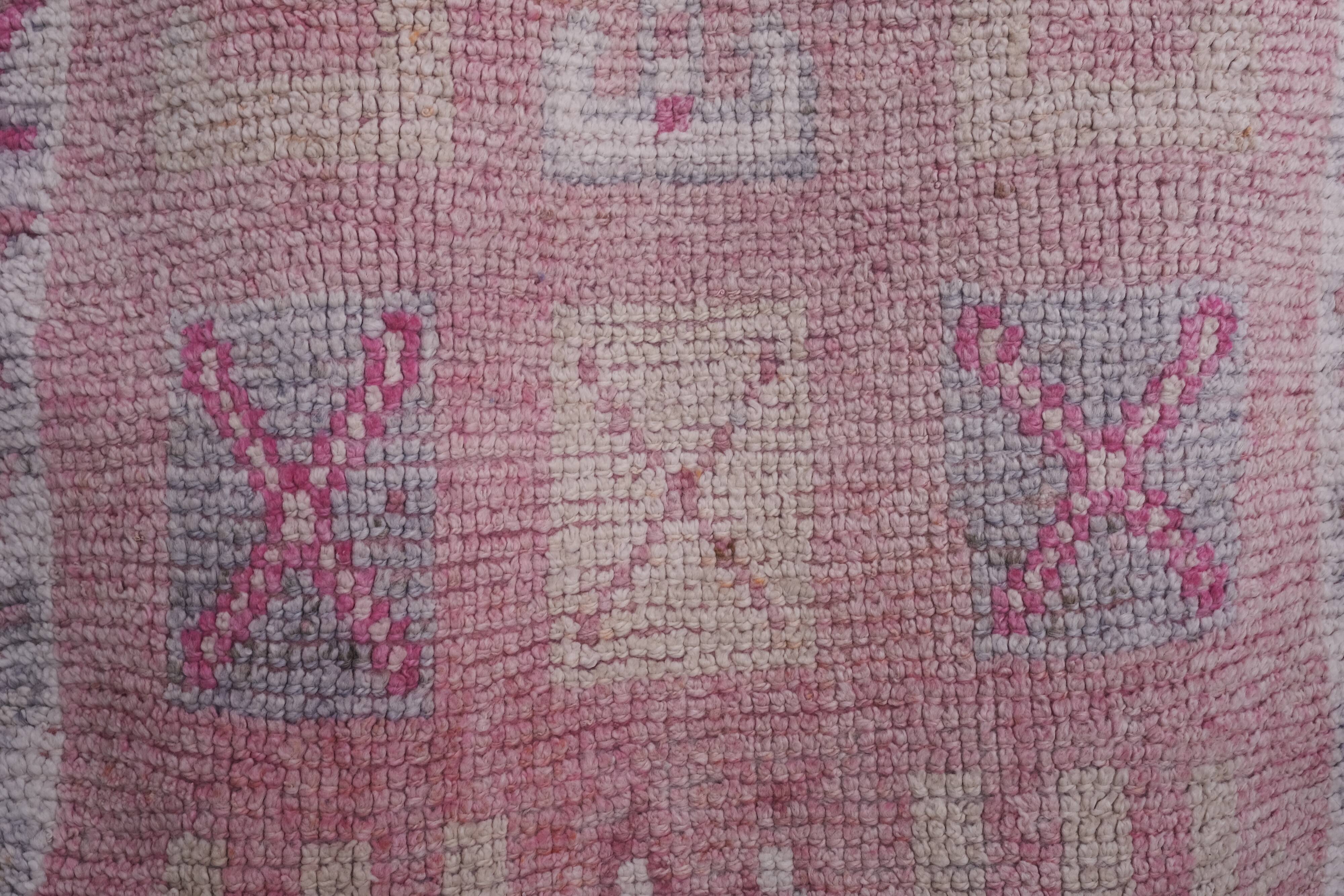 Vintage Turkish rug from Oushak, hand-woven 87x297 cm