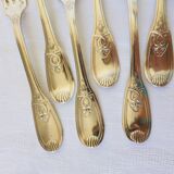 6 vintage silver metal forks punched 2106158