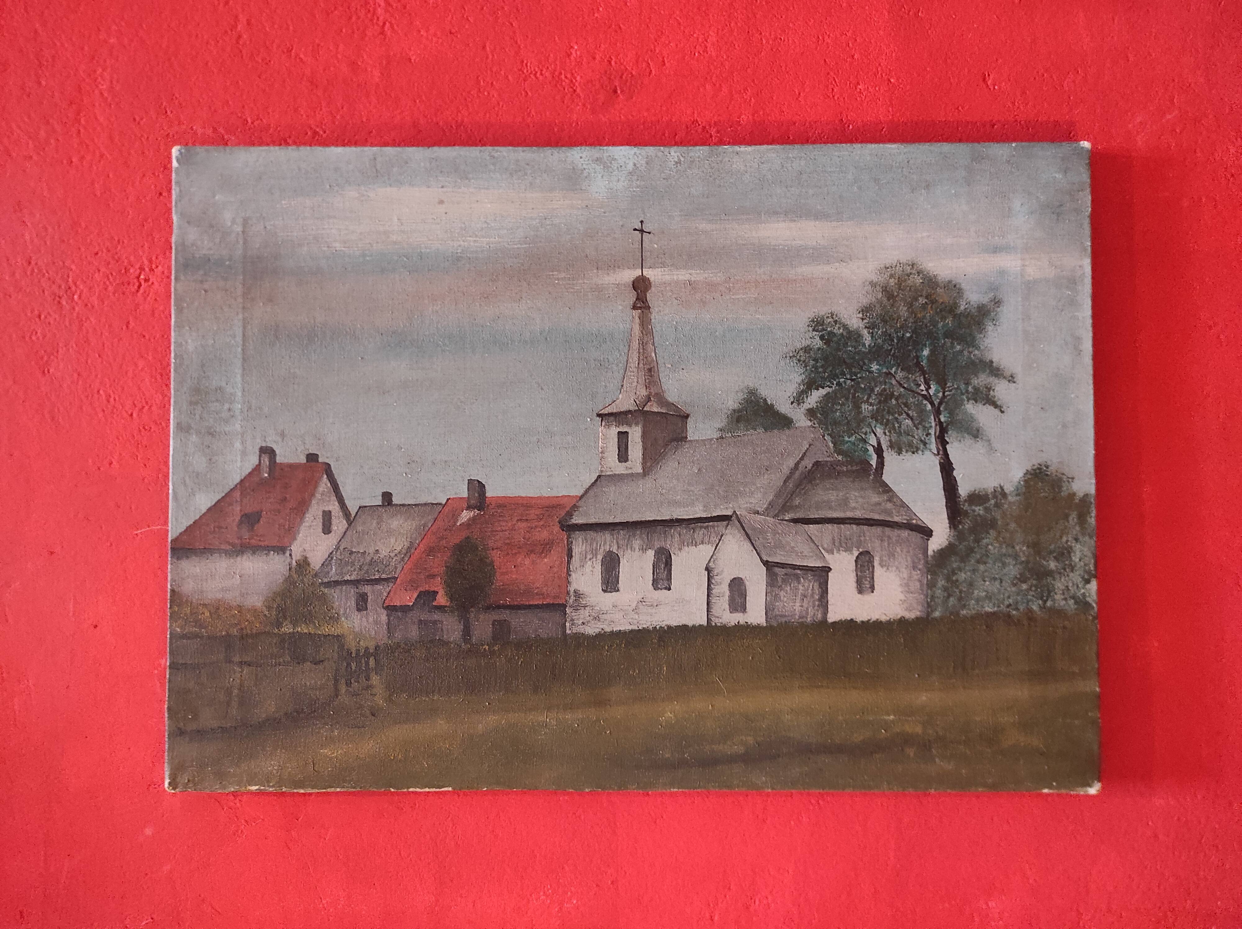 French vintage oil painting