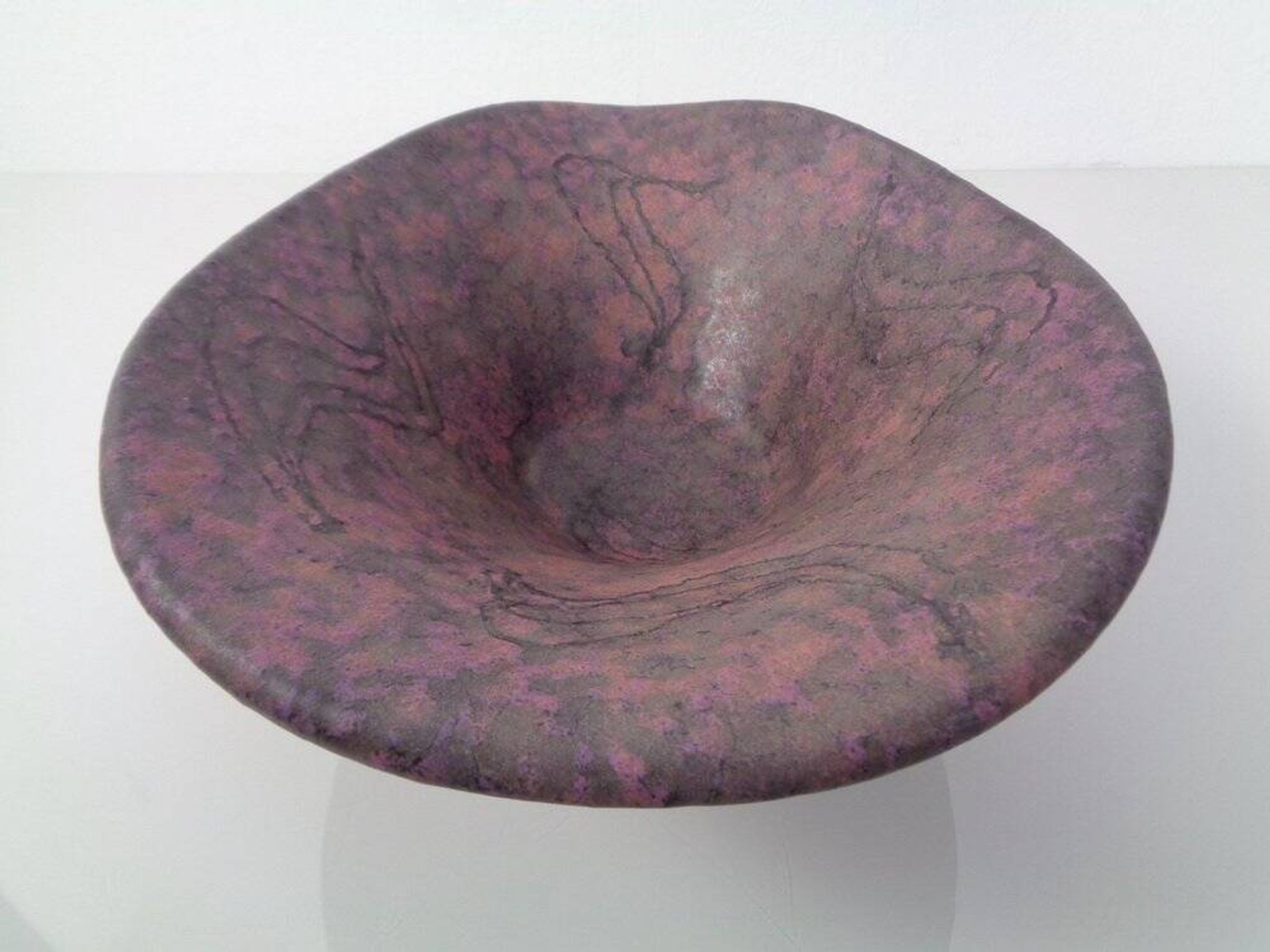 Large purple and black 704 Ruscha art ceramic bowl, Germany, 1960s.