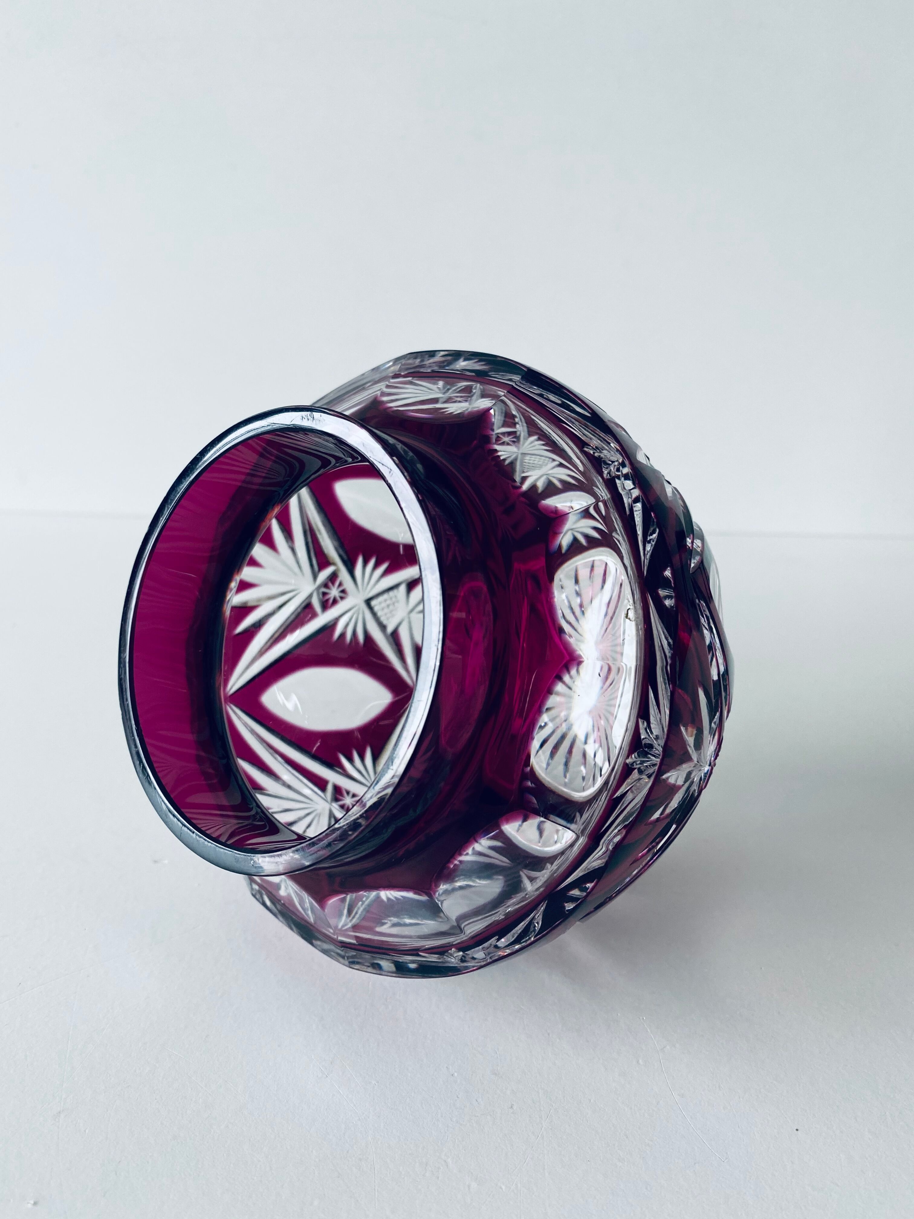 Ancient plum crystal vase