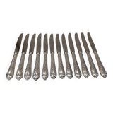 12 silver-plated dessert knives by silversmith Florian Frionnet, 21.2cm