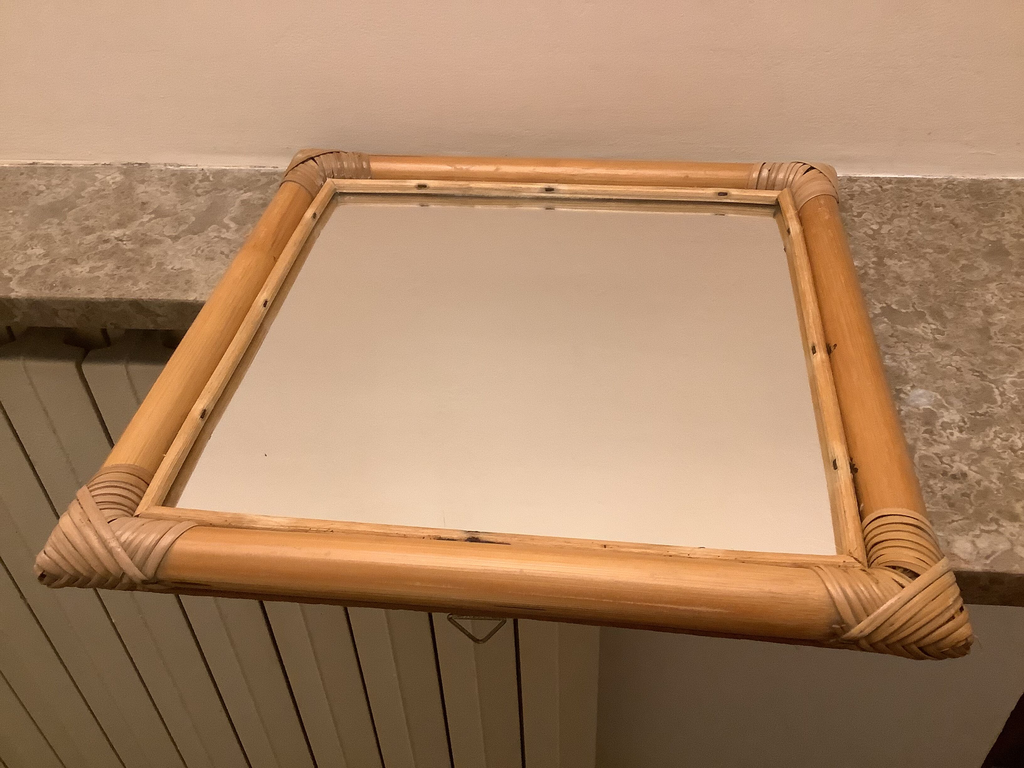 Old bamboo diamond mirror