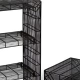 Vintage sculptural metal wire shelving and display table set