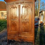 3 door, 1 drawer wardrobe, 19th century walnut
