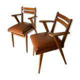 Pair of bridge armchairs 60s