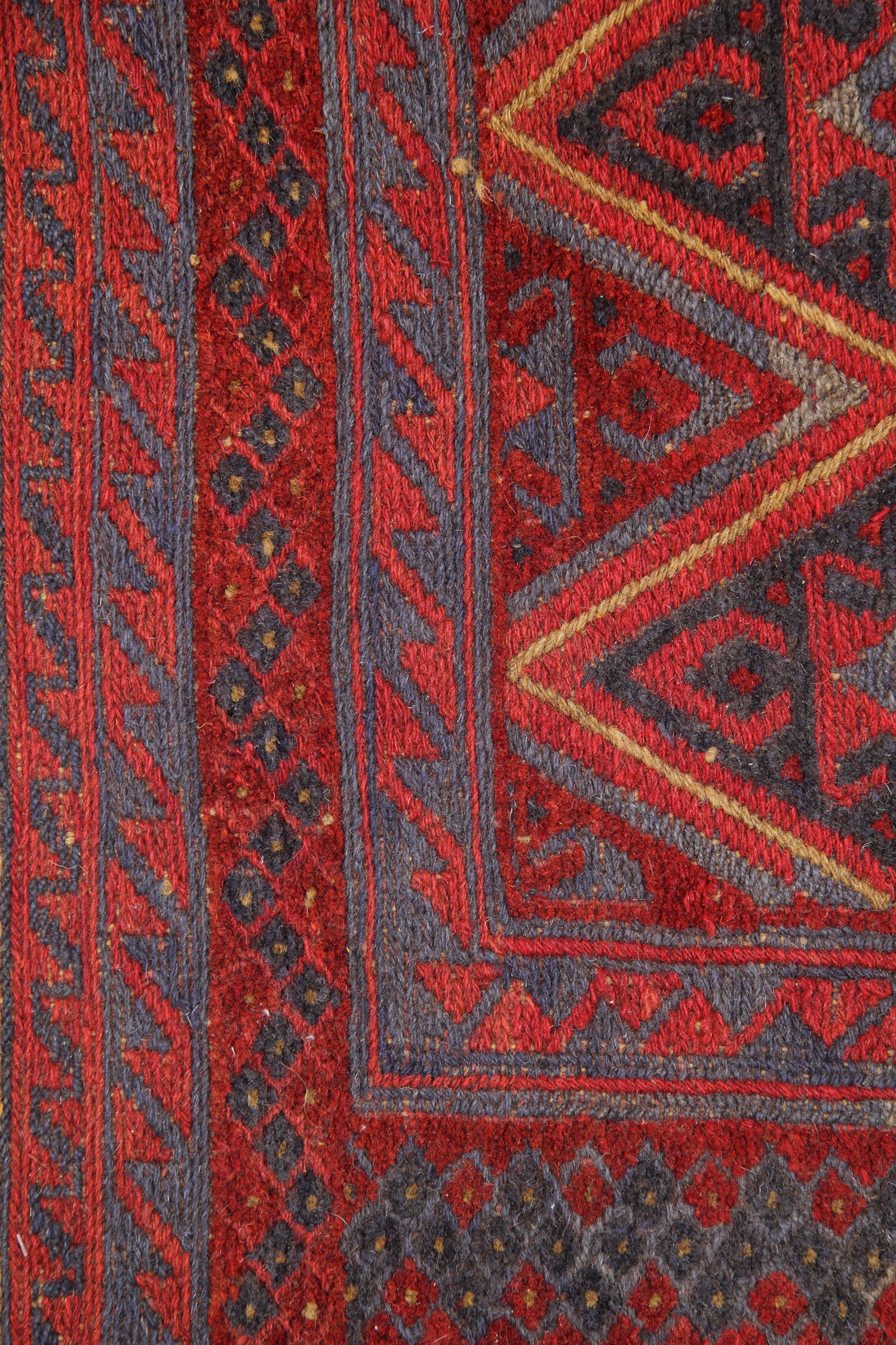 Handmade Vintage Rug Red Afghan Area Rug- 110x115cm