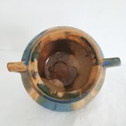 Small vintage vase pansu with two handles