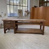 XL central island workbench oak