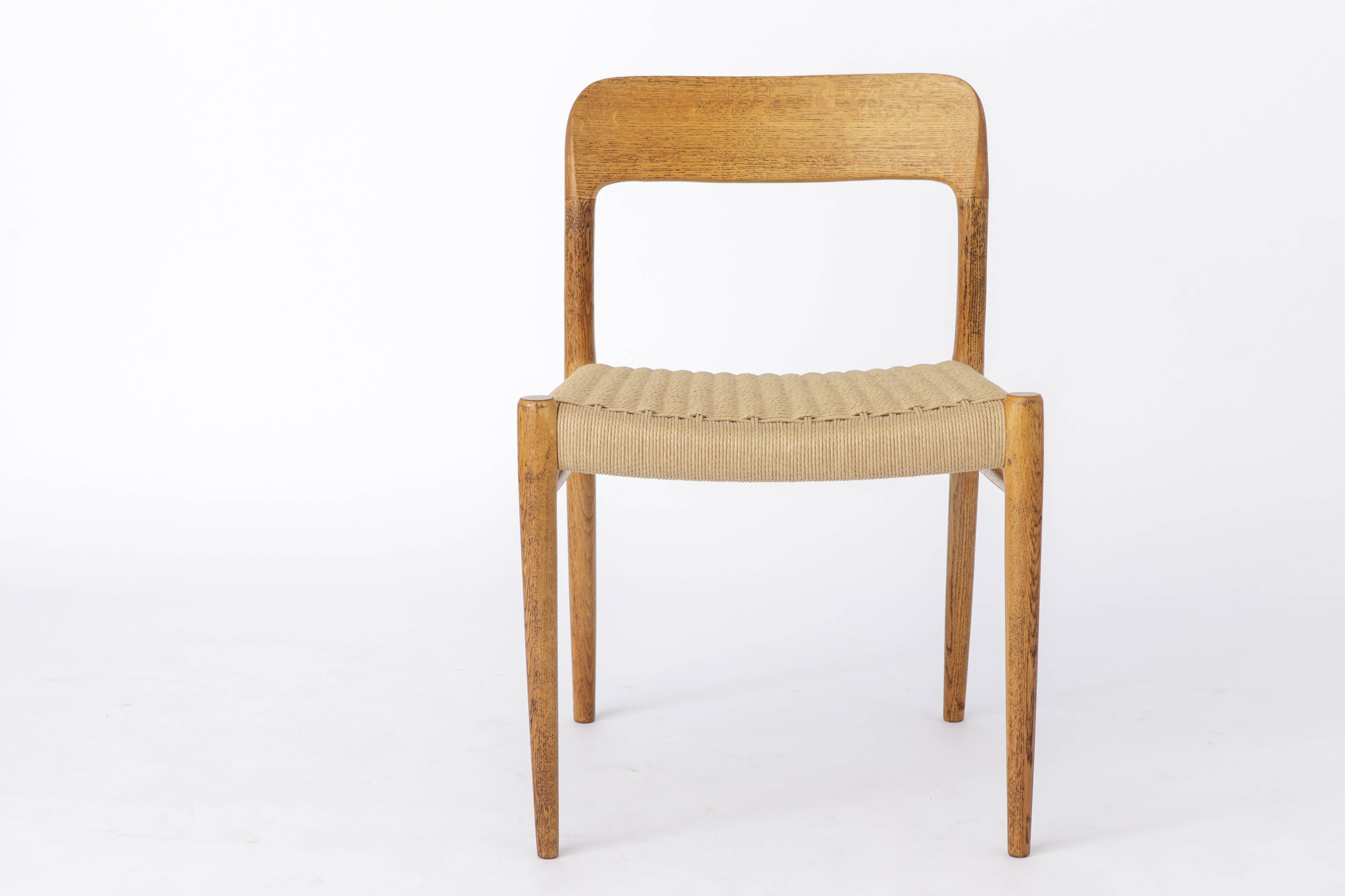 Niels Otto Møller Model 75 Oak Dining Chair, 1950s Danish Mid-Century Moder