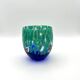 Set of 6 blown glass glasses from Venice with Effetre Murano murrine.