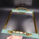 Small wooden metal top and mirror around 1950
