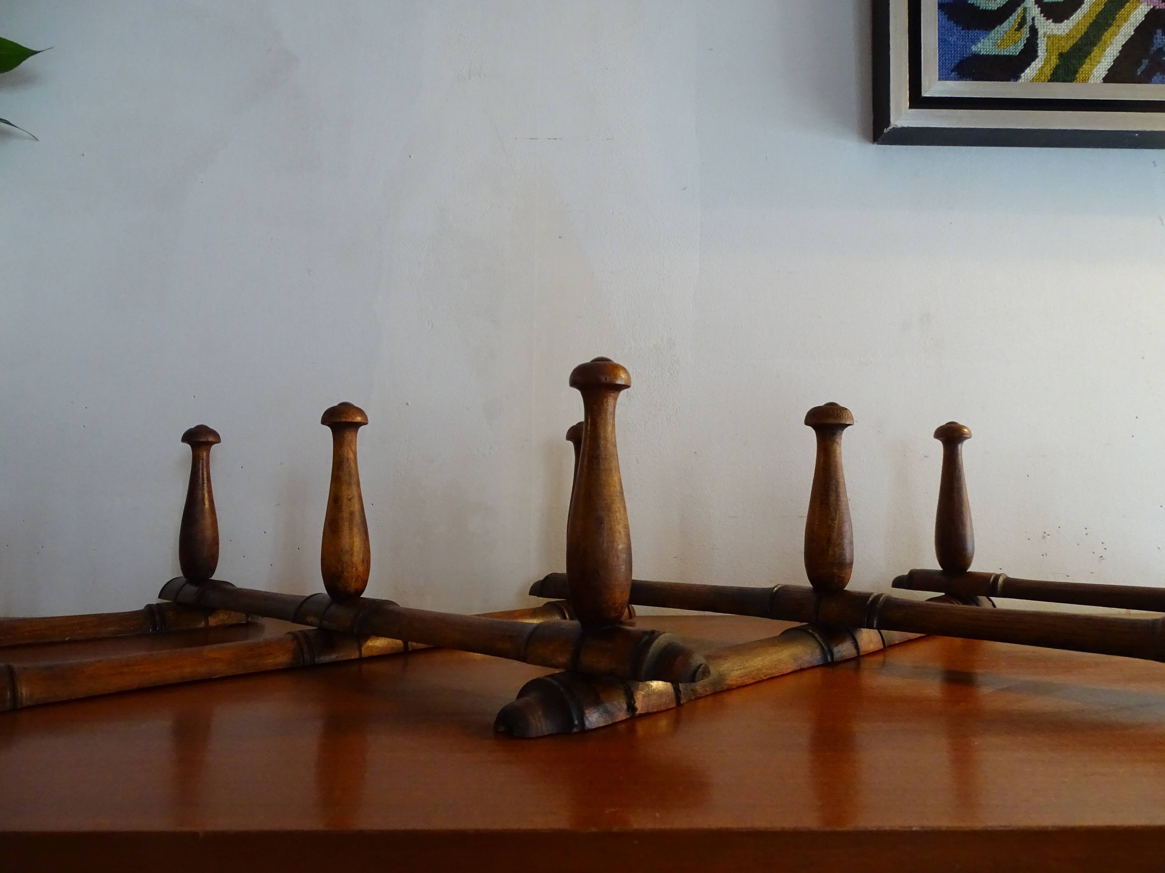 Folding wooden wall coat rack 10 hooks
