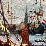 Jan van Genechten. Paysage marin «Vue de l'ancien port d'Amsterdam».