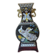 Vase pattern bird peacocks cloisonné asian decoration