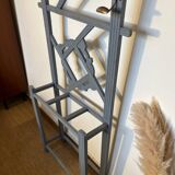 Porte manteau vestiaire art déco en bois patiné gris