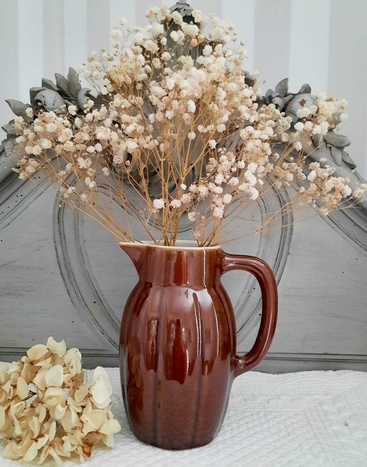 Glazed terracotta pitcher