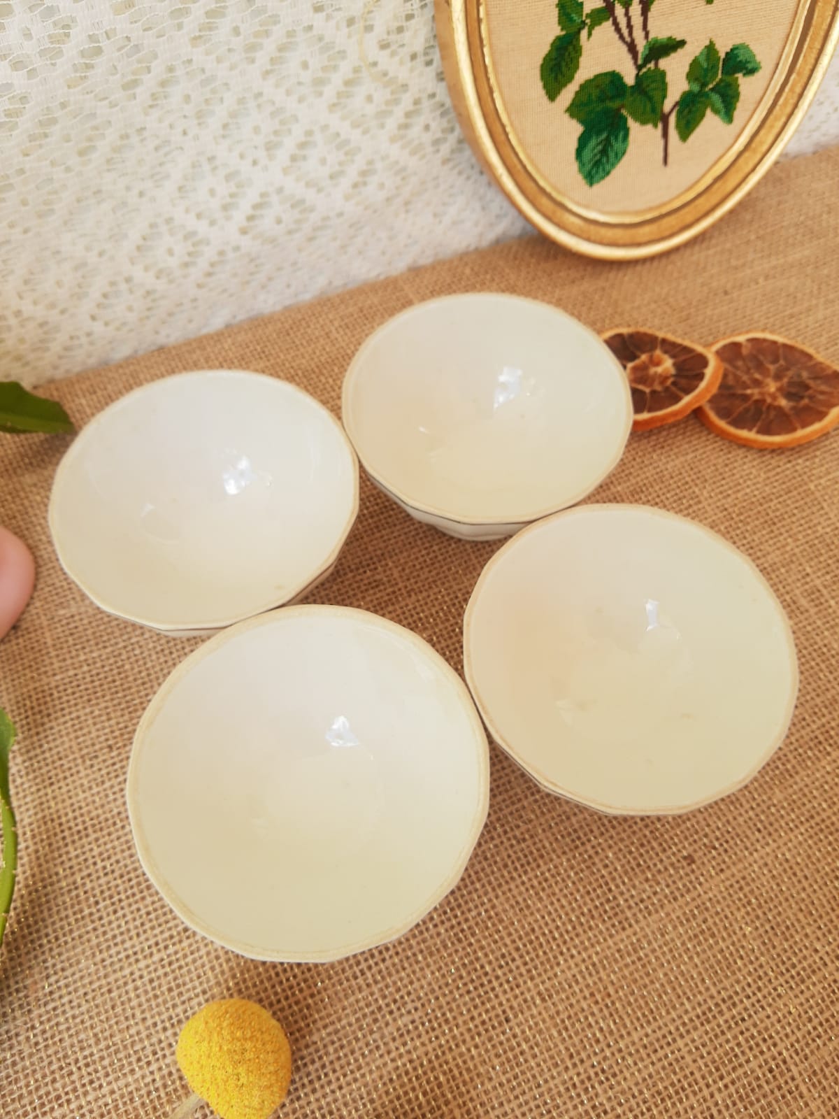 Set of 4 porcelain bowls of old limoges