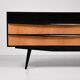 Buffet noir et marron des années 1950, style mid-century
