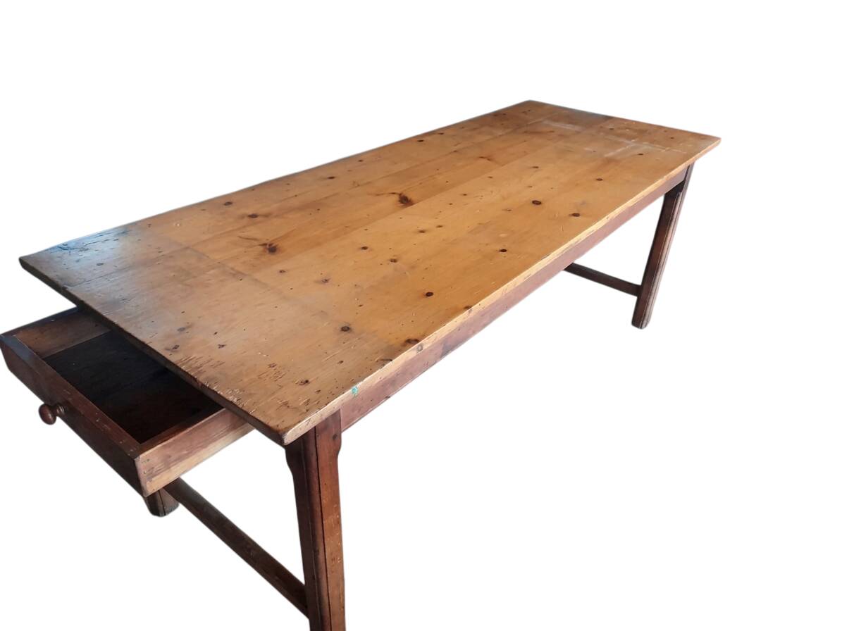 Red Fir Farm Table - Size 200cm - Side Drawer