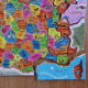 Wooden puzzle from the French departments in the 70s