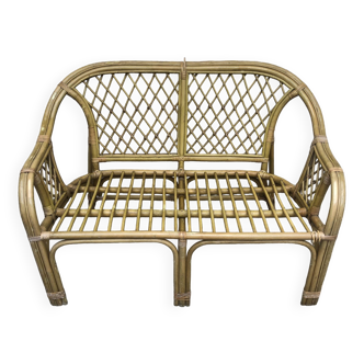 2-seater rattan bench