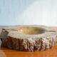 Beige and brown alabaster ashtray