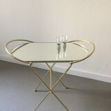Brass sidetable with mirror tray