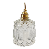 Vintage portable lamp in electrified chiseled glass to nine