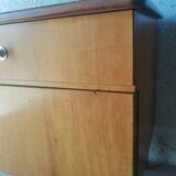Vintage 70s light wood bedside table