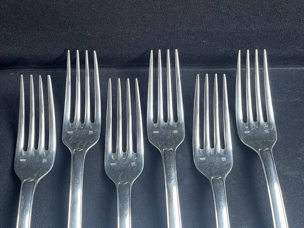 6 table forks – Silver plated metal – Frionnet François